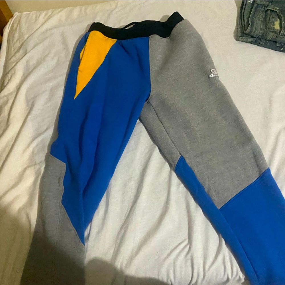 Blue-Yellow Champion Sweatpants